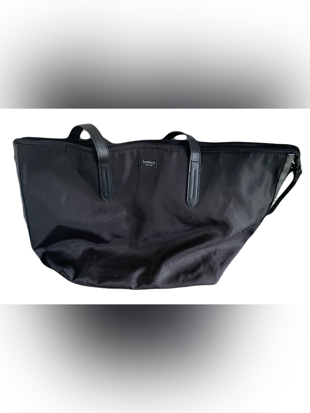 Botkier New York Bond Black NylonDuffel Tote with Leather Handles